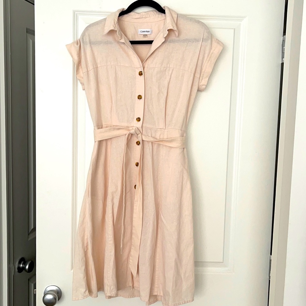 Calvin Klein button down dress with pockets
